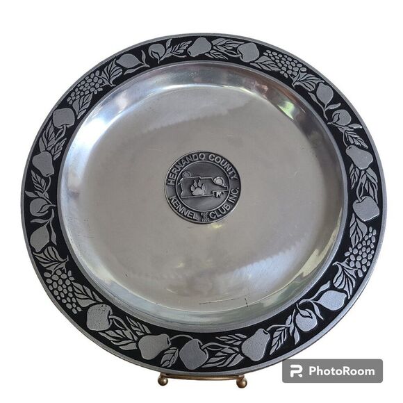 Vintage Hernando County Kennel Club Pewtarex Look Dog Show Trophy Promo Plate - Picture 1 of 12